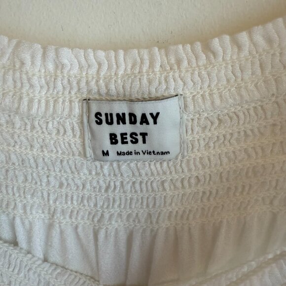 Sunday Best White Jocasta Off The Shoulder Mini Dress Size Medium - Picture 5 of 7